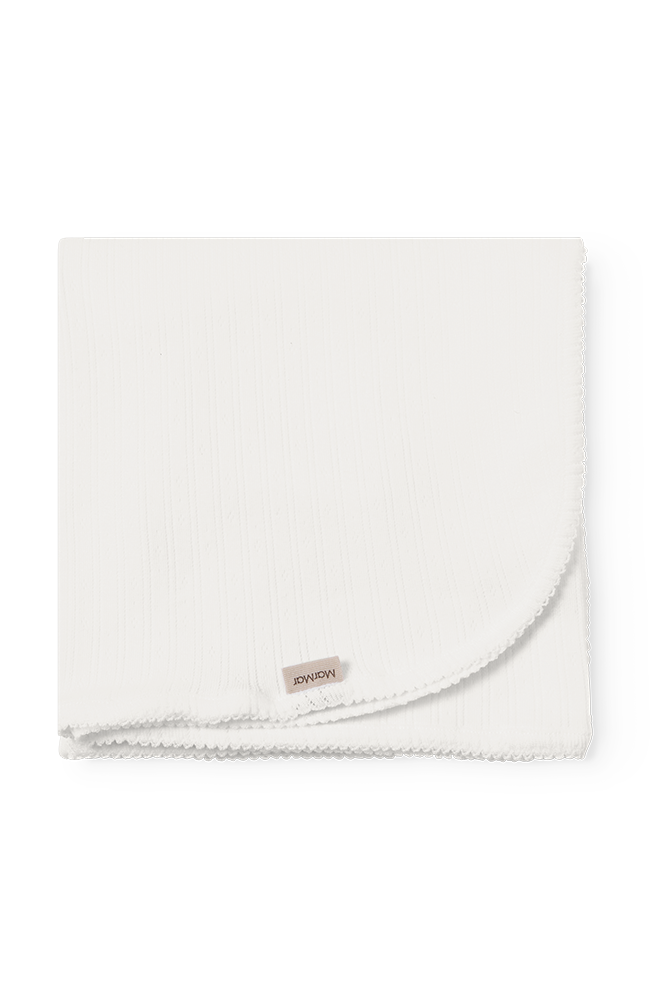 Alida Pointelle blanket - Soft White