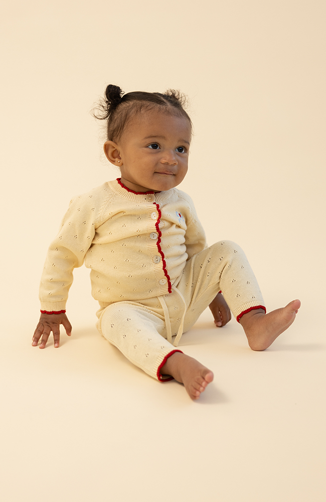 Kaya Pointelle Cardigan - Soft White Flöss Cardigan