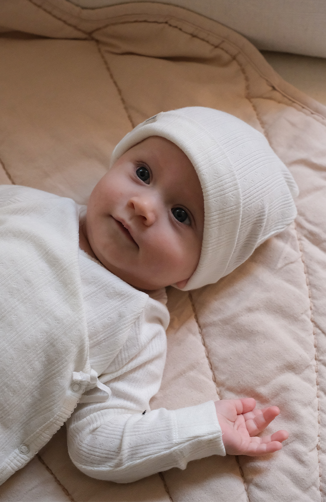 Aiko Pointelle Hat - Soft White