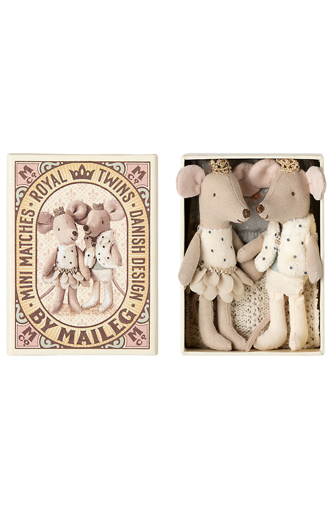 Royal Twin Mice Little sister and brother in matchbox Maileg Mjukdjur