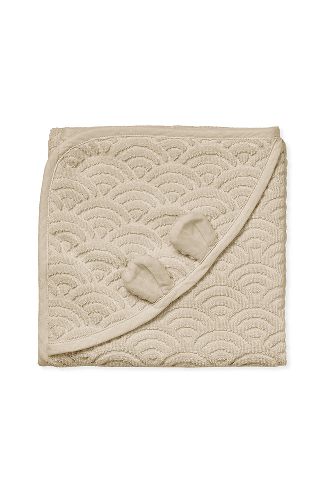 Towel Baby Hooded w/ ears - Almond CamCam Copenhagen Handduk