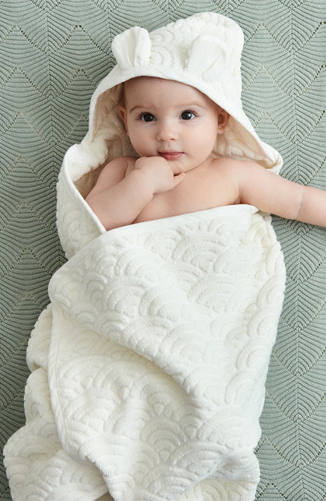 Towel Baby Hooded w/ ears - Off White CamCam Copenhagen Handduk