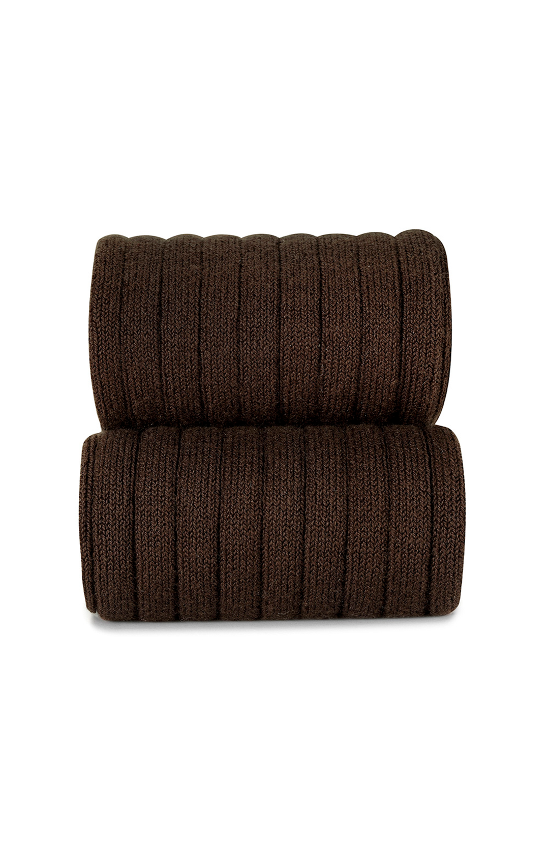 Ribbed Knee Socks - Brown