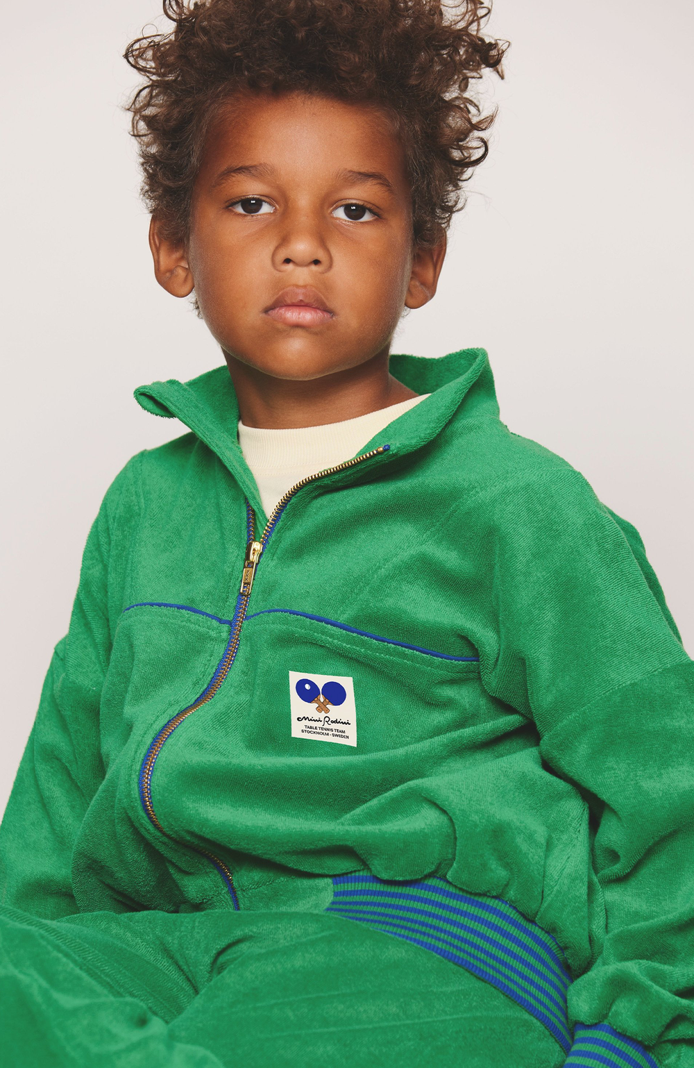Bordtennis Patch Frotté Cardigan - Grön Mini Rodini Cardigan