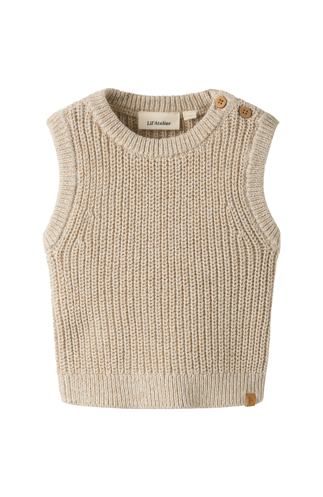Rokkos Knit Vest - White Pepper Melange