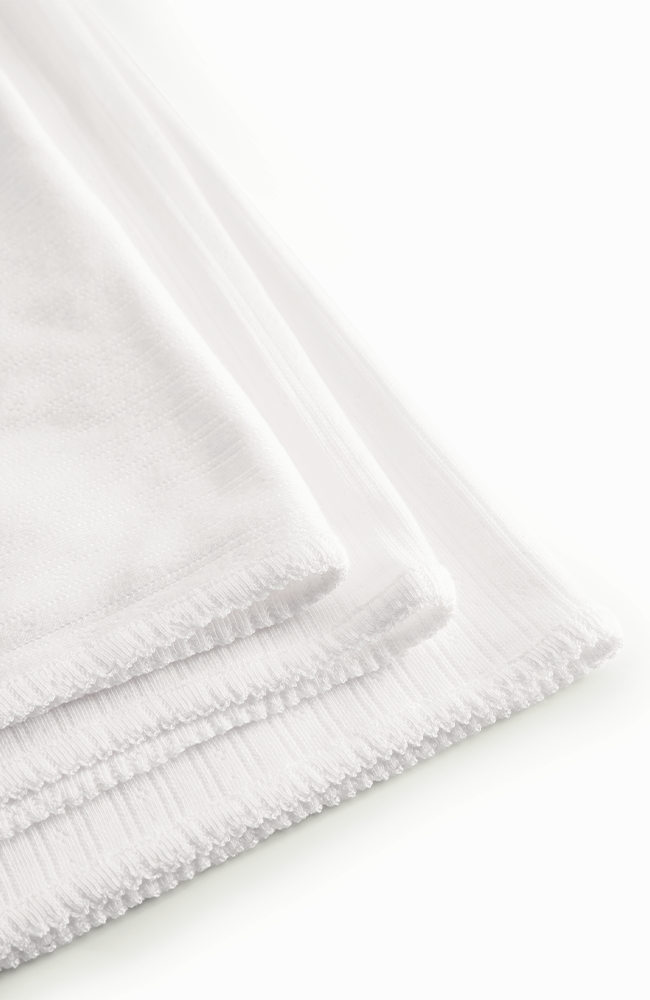 Alida Pointelle blanket - Soft White