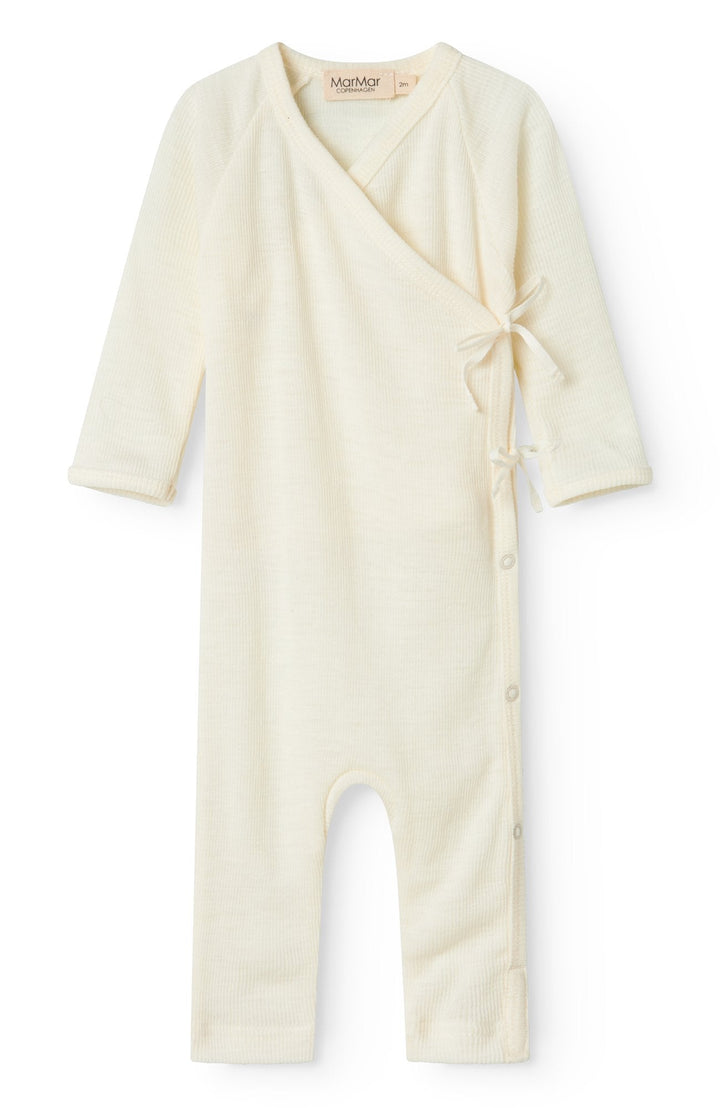 Rula Wool Rib Romper - Natural MarMar Copenhagen Onepiece