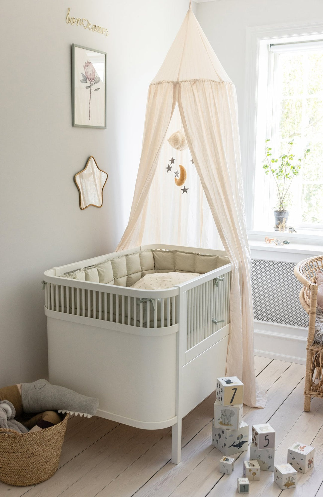 Spjälsängsskydd Kapok 360 cm - Mist Green - detalj 4