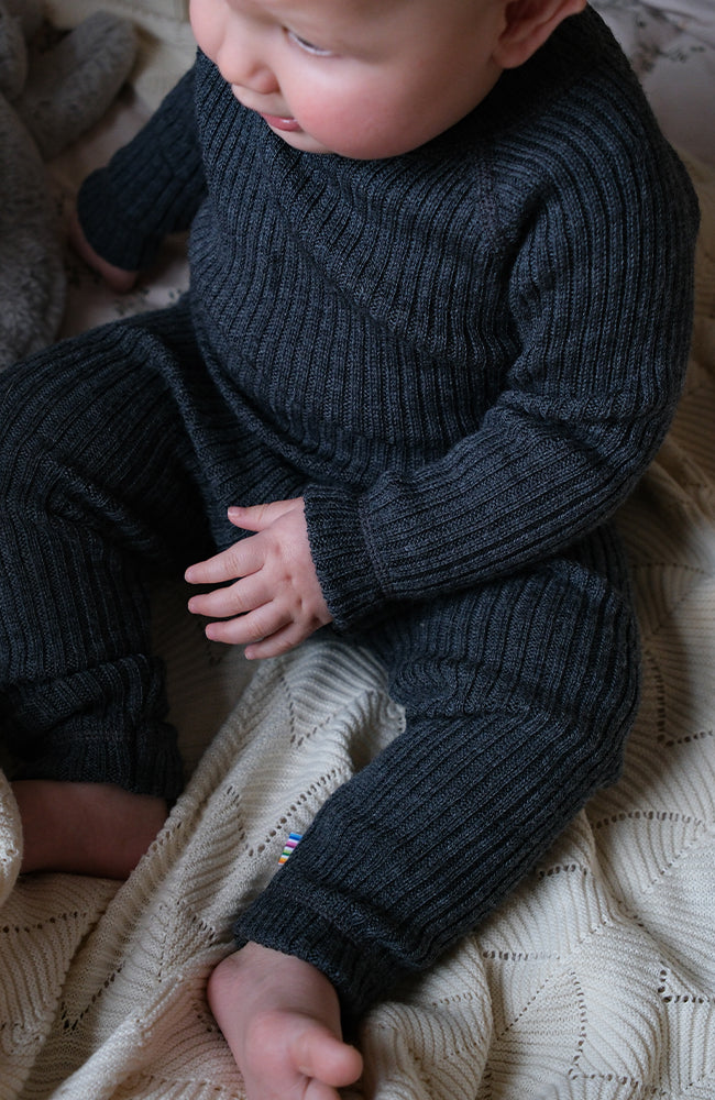 Wool Pants - Grey Melange Joha Leggings