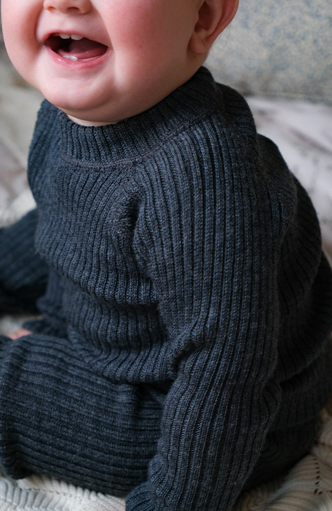 Wool Sweater - Grey Melange Joha Tröja