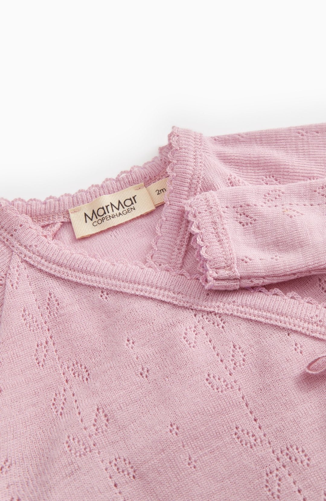 Rula Wool Pointelle Romper - Soft Berry – detalj 2