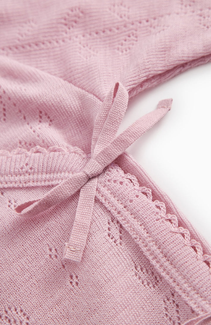 Rula Wool Pointelle Romper - Soft Berry – detalj 3