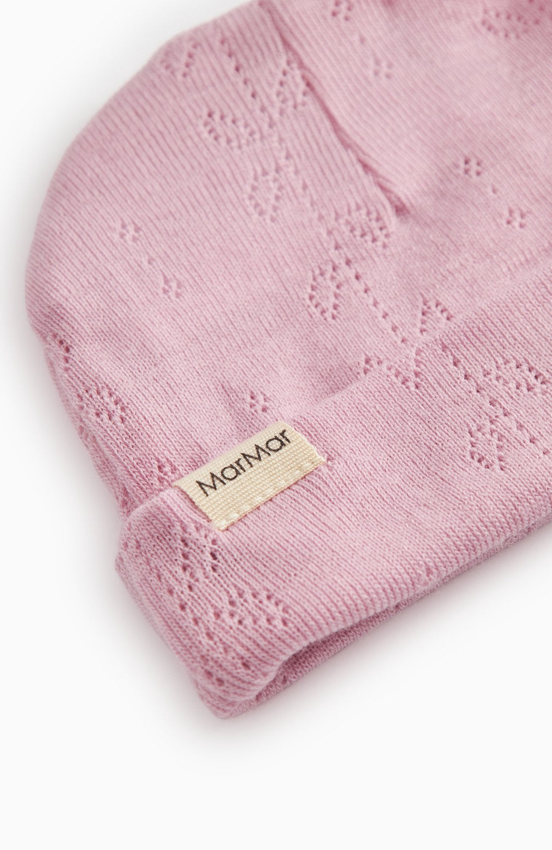 Aiko Wool Pointelle Hat - Soft Berry – detalj 2