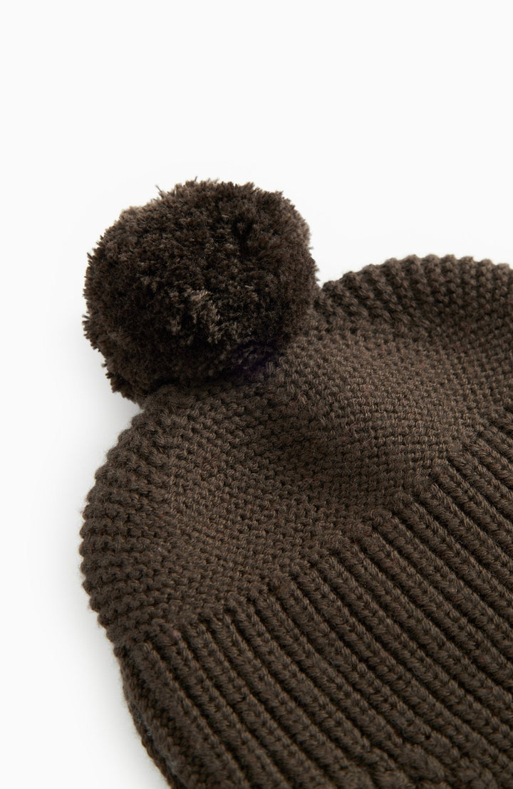 Aly Pompom Light Cotton Wool Fisherman Hat - Dark Roast – detalj 2