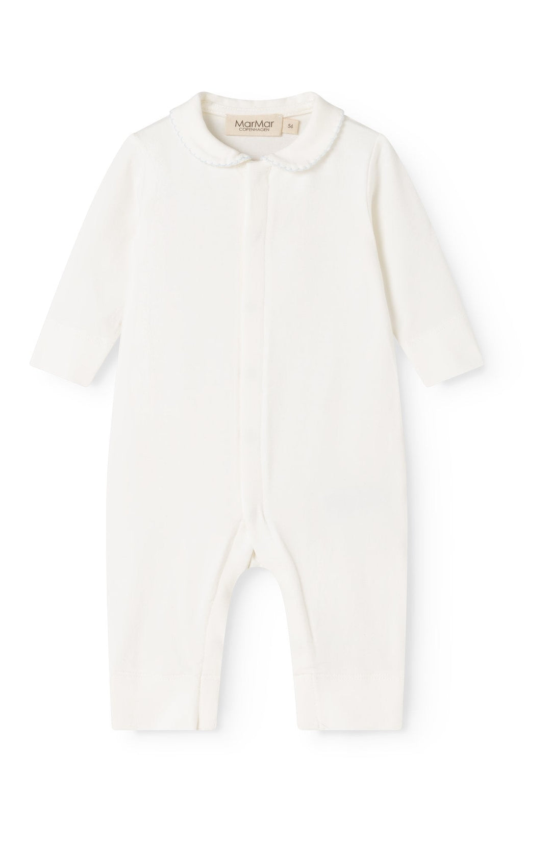 Ricci Modal Newborn Romper - Light Blue Picot