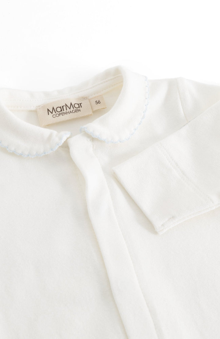 Ricci Modal Newborn Romper - Light Blue Picot – detalj 2