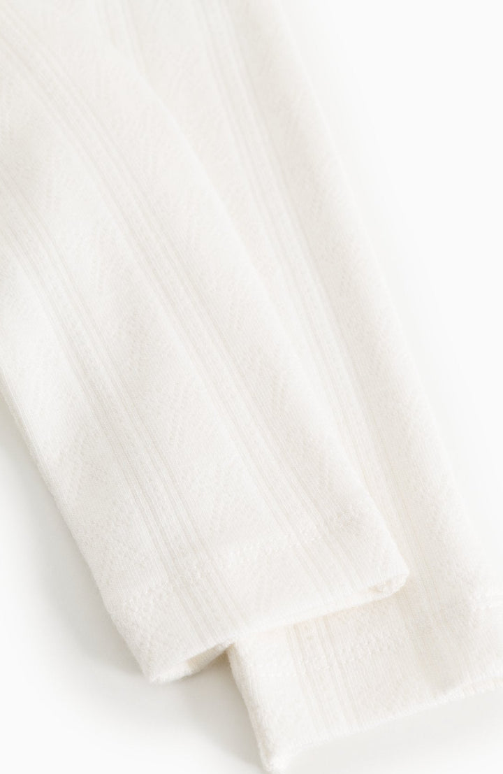 Piva Modal Pointelle Pants - Gentle White MarMar Copenhagen Leggings