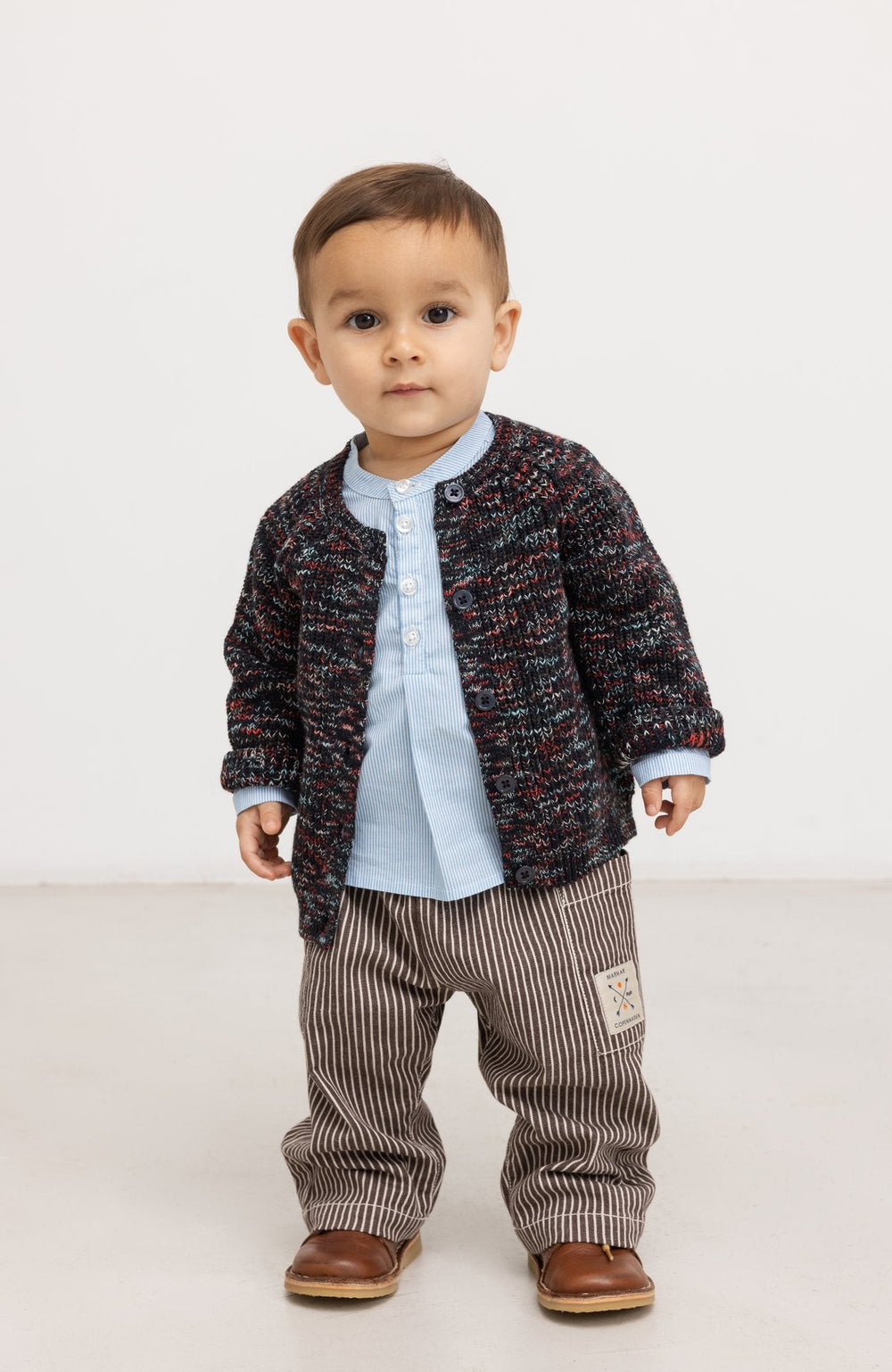 Panto Soft Denim Pants - Dark Brownie Stripe MarMar Copenhagen Byxor
