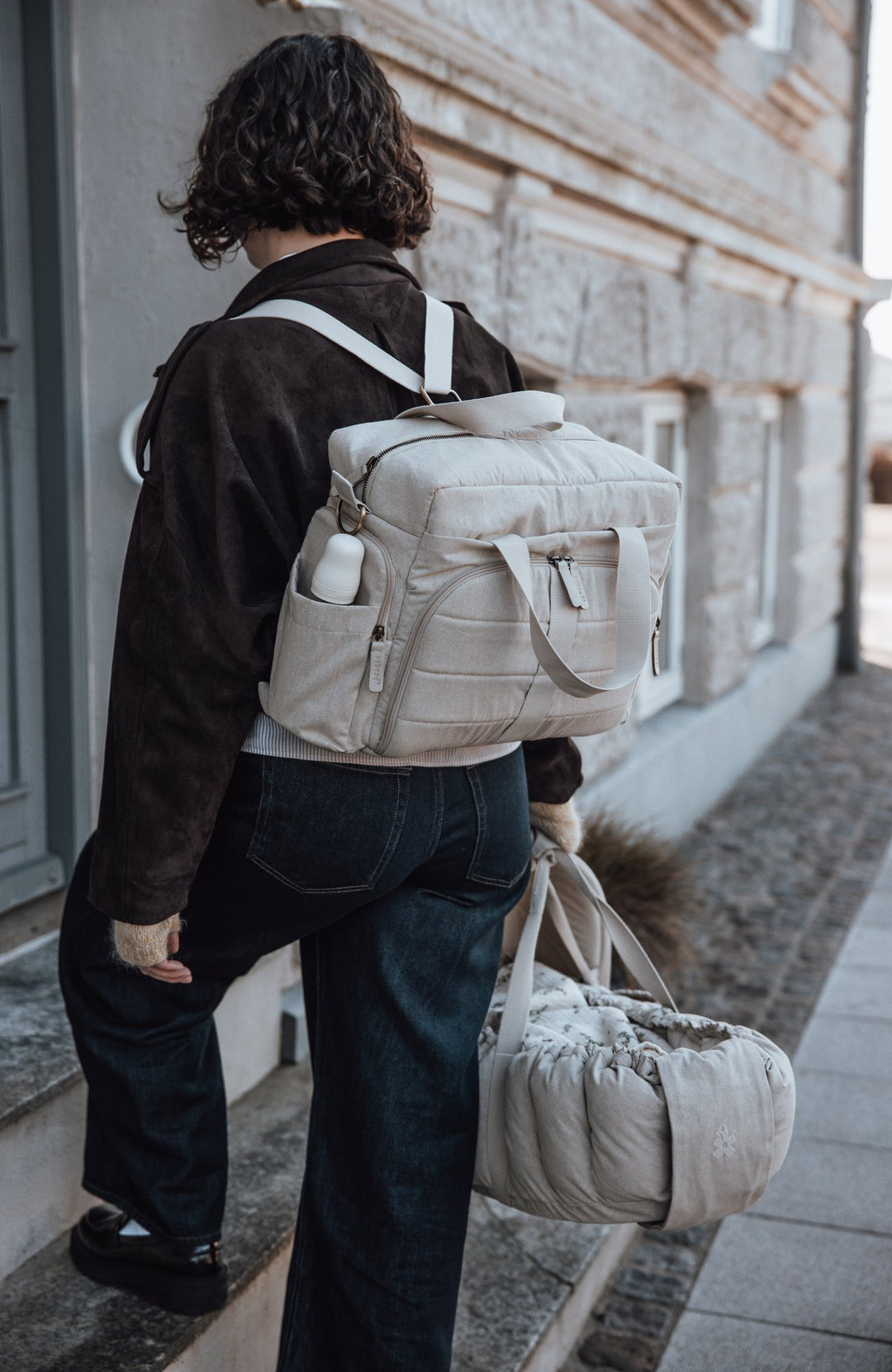 Skötväska On-the-go - Morning Beige Melange Sebra Skötväska