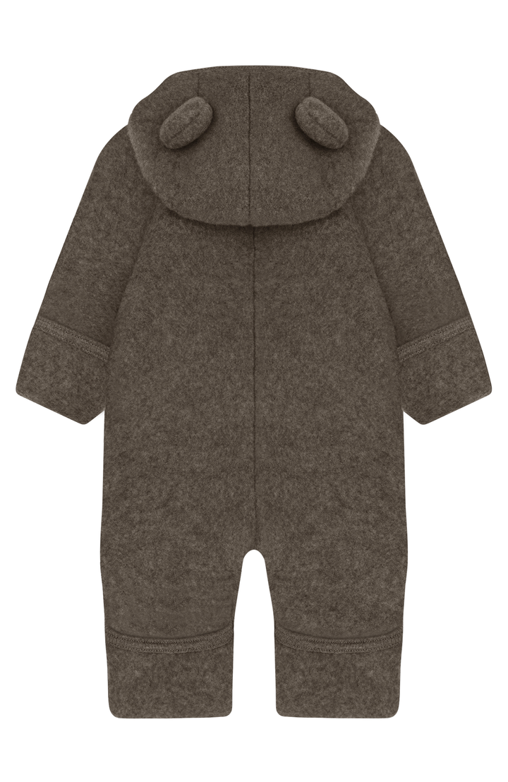 Pram Suit Ears Wool Fleece - Brown Melange HUTTEliHUT ytterkläder