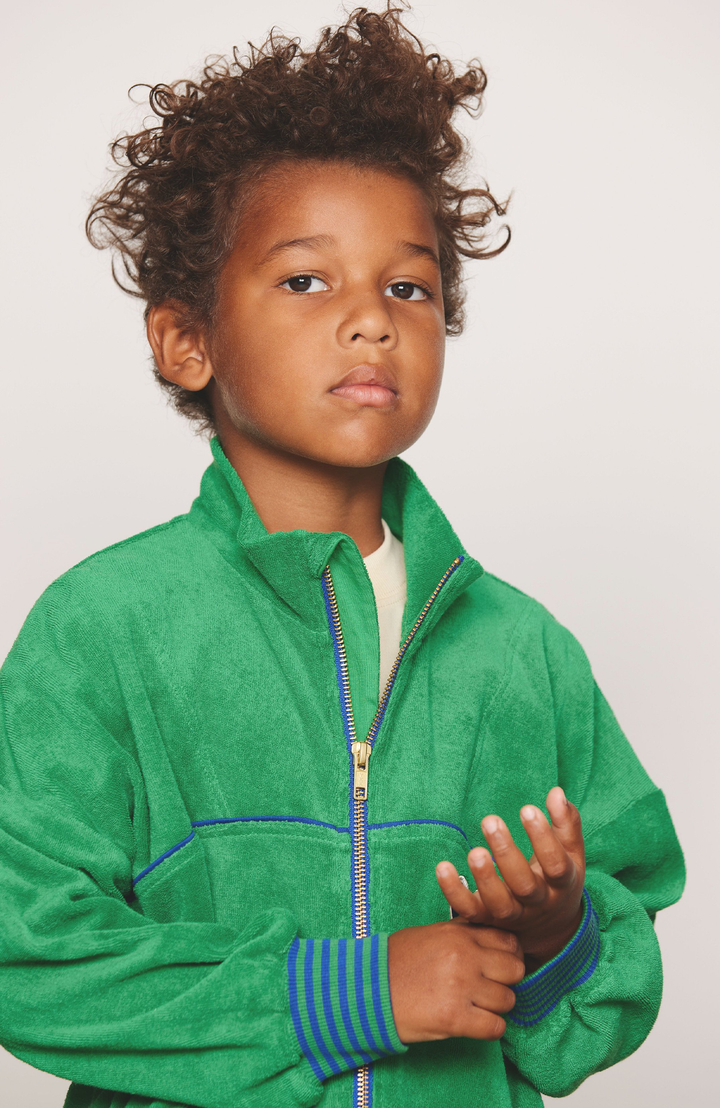 Bordtennis Patch Frotté Cardigan - Grön Mini Rodini Cardigan