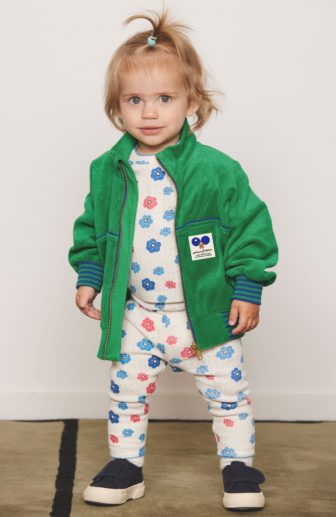Bordtennis Patch Frotté Cardigan - Grön Mini Rodini Cardigan