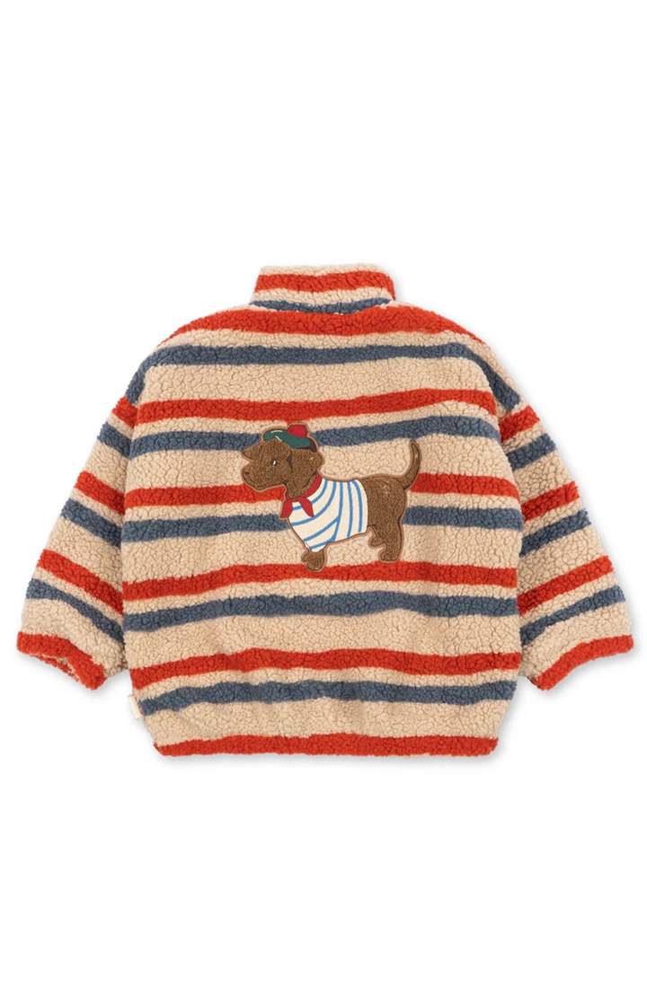 Jody Embroidery Teddy Jacket - Tangerine Stripe Konges Slöjd Jacka