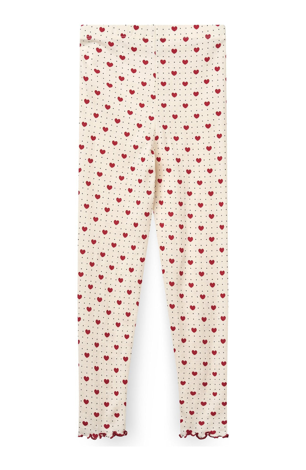Crepe leggings med hjärtmönster - Heart AOP - detalj 1