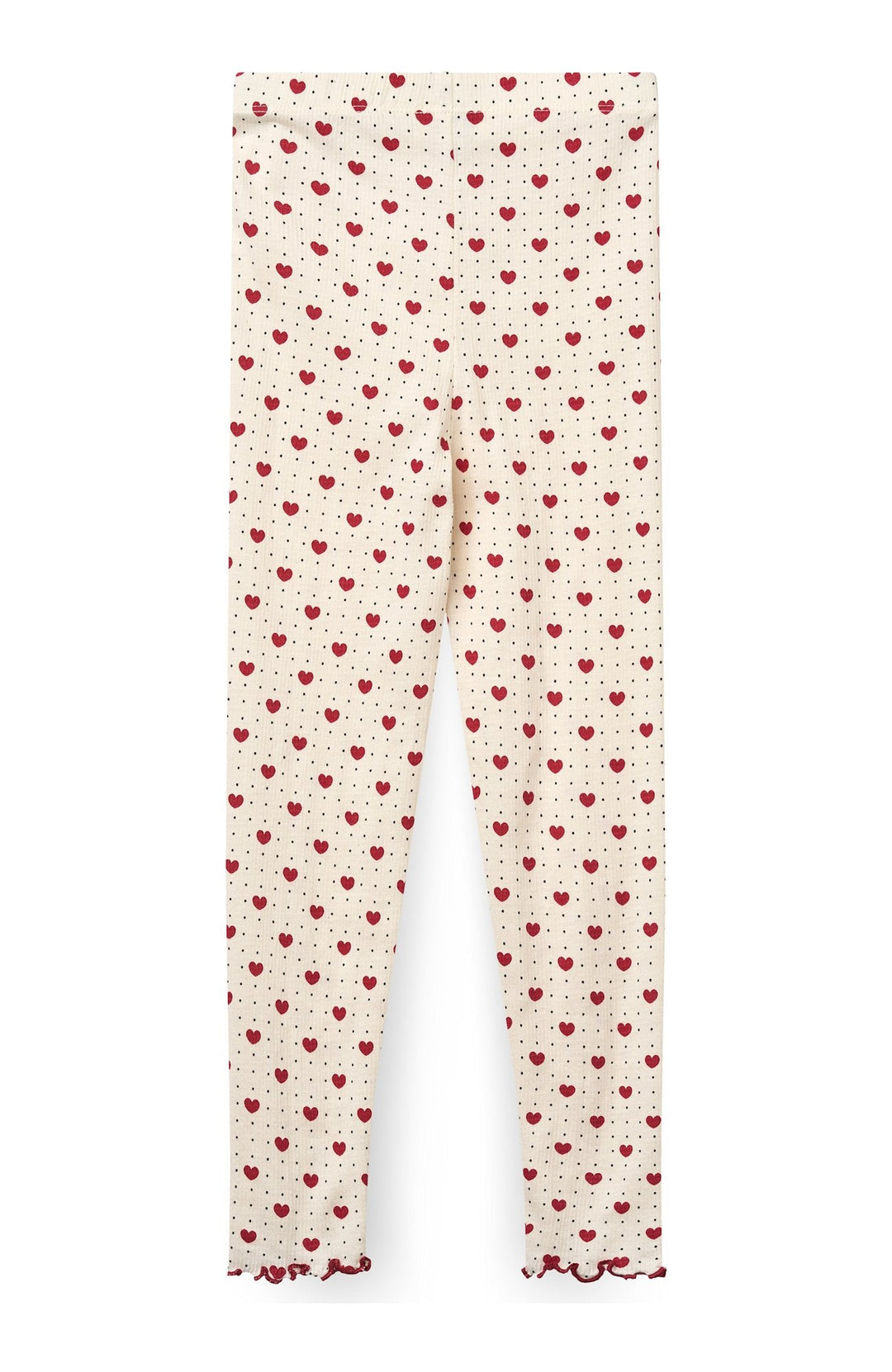 Crepe leggings med hjärtmönster - Heart AOP - detalj 1