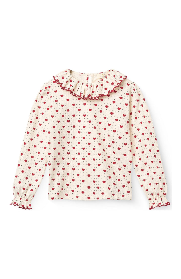 Crepeblus med volangkrage - Heart Comb.