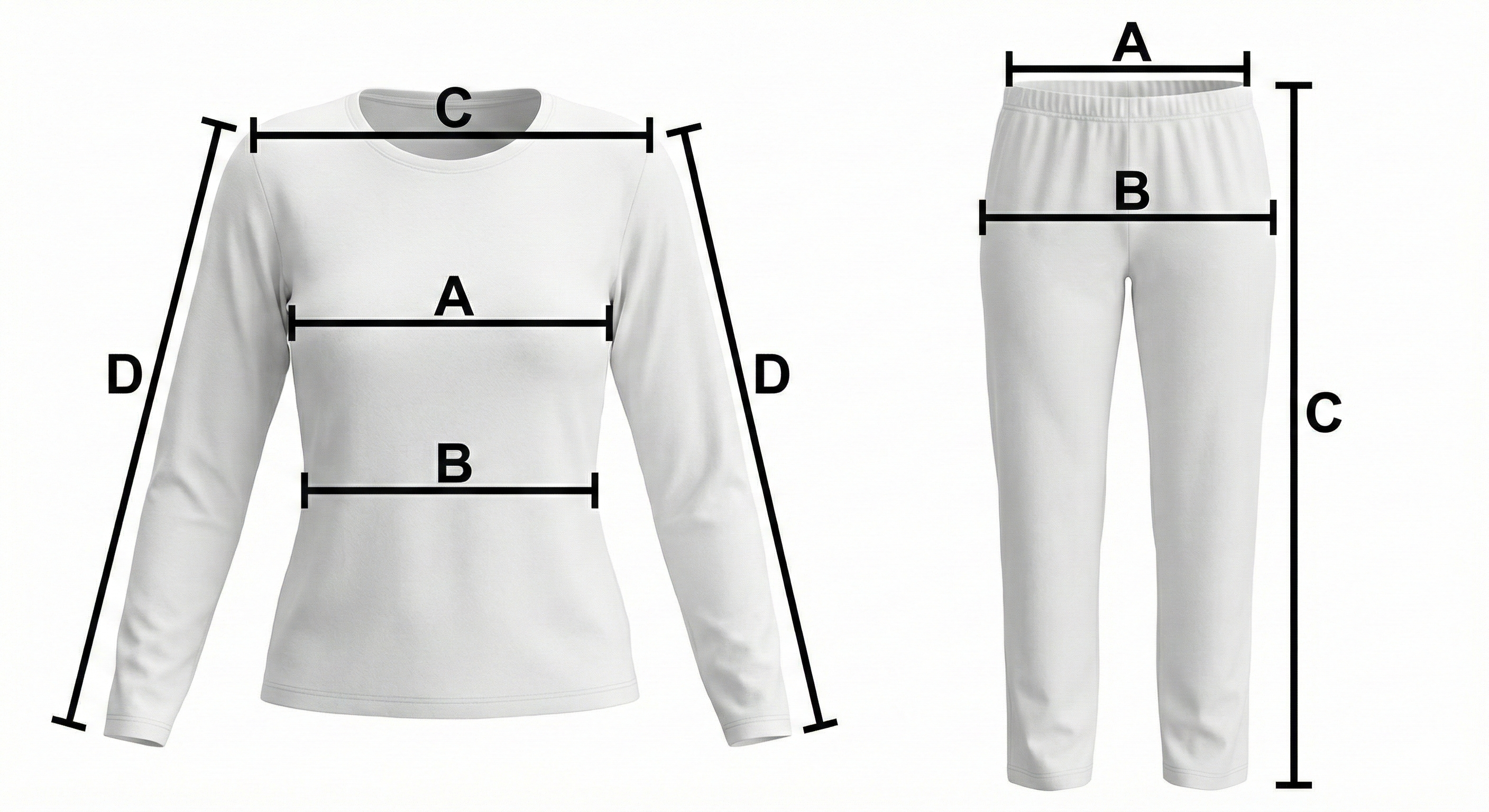 Schema delle misure - Pigiama Donna