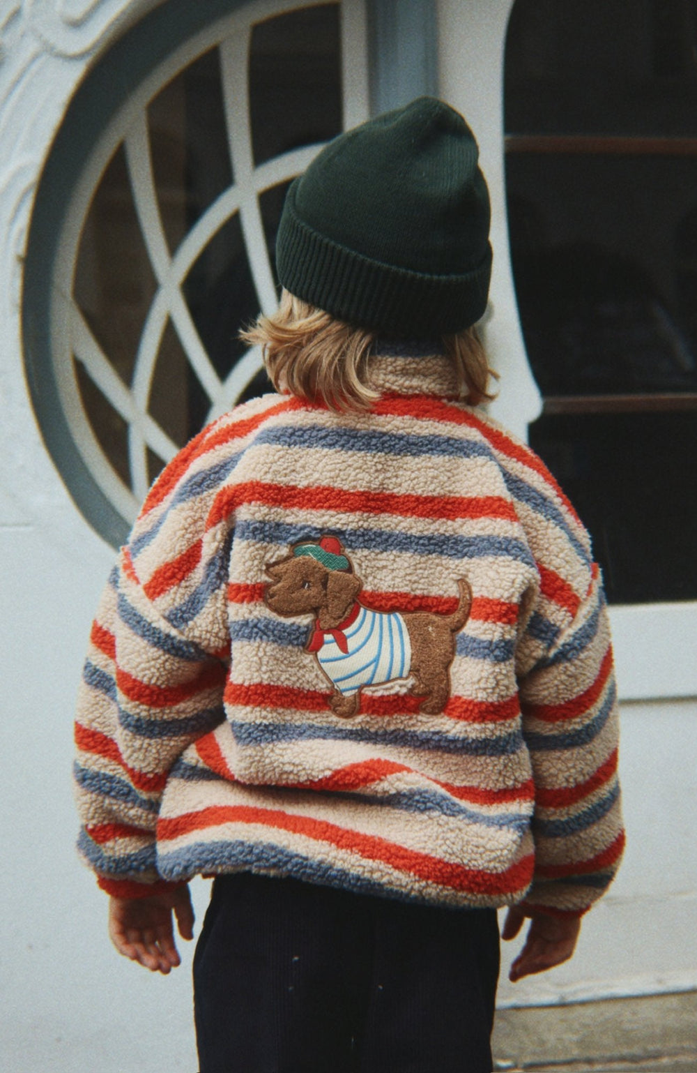Jody Embroidery Teddy Jacket - Tangerine Stripe Konges Slöjd Jacka