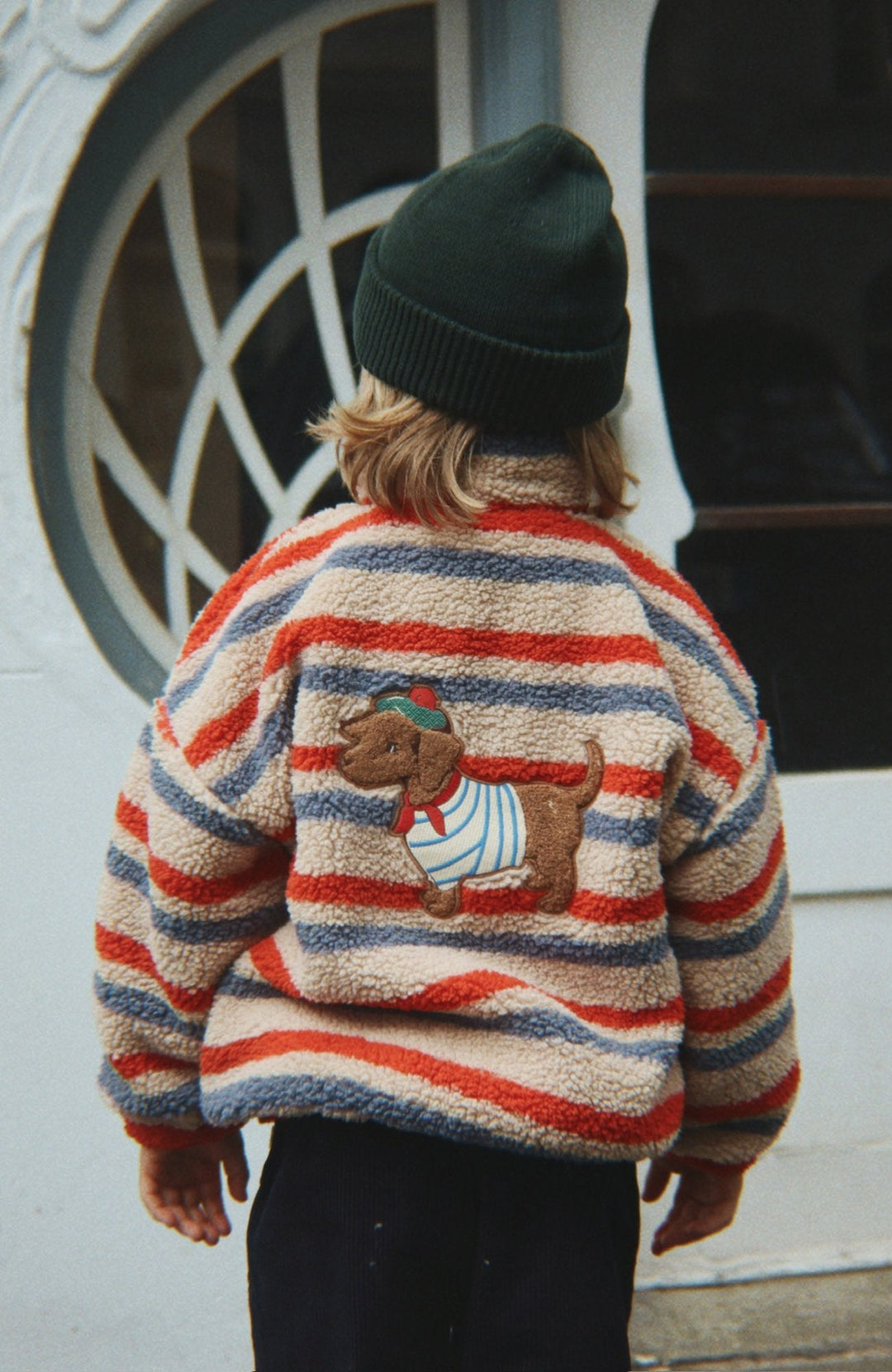 Jody Embroidery Teddy Jacket - Tangerine Stripe Konges Slöjd Jacka