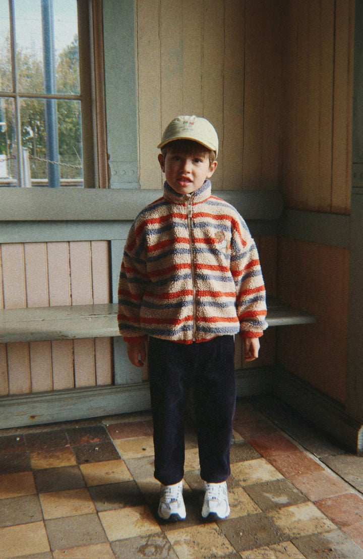 Jody Embroidery Teddy Jacket - Tangerine Stripe Konges Slöjd Jacka