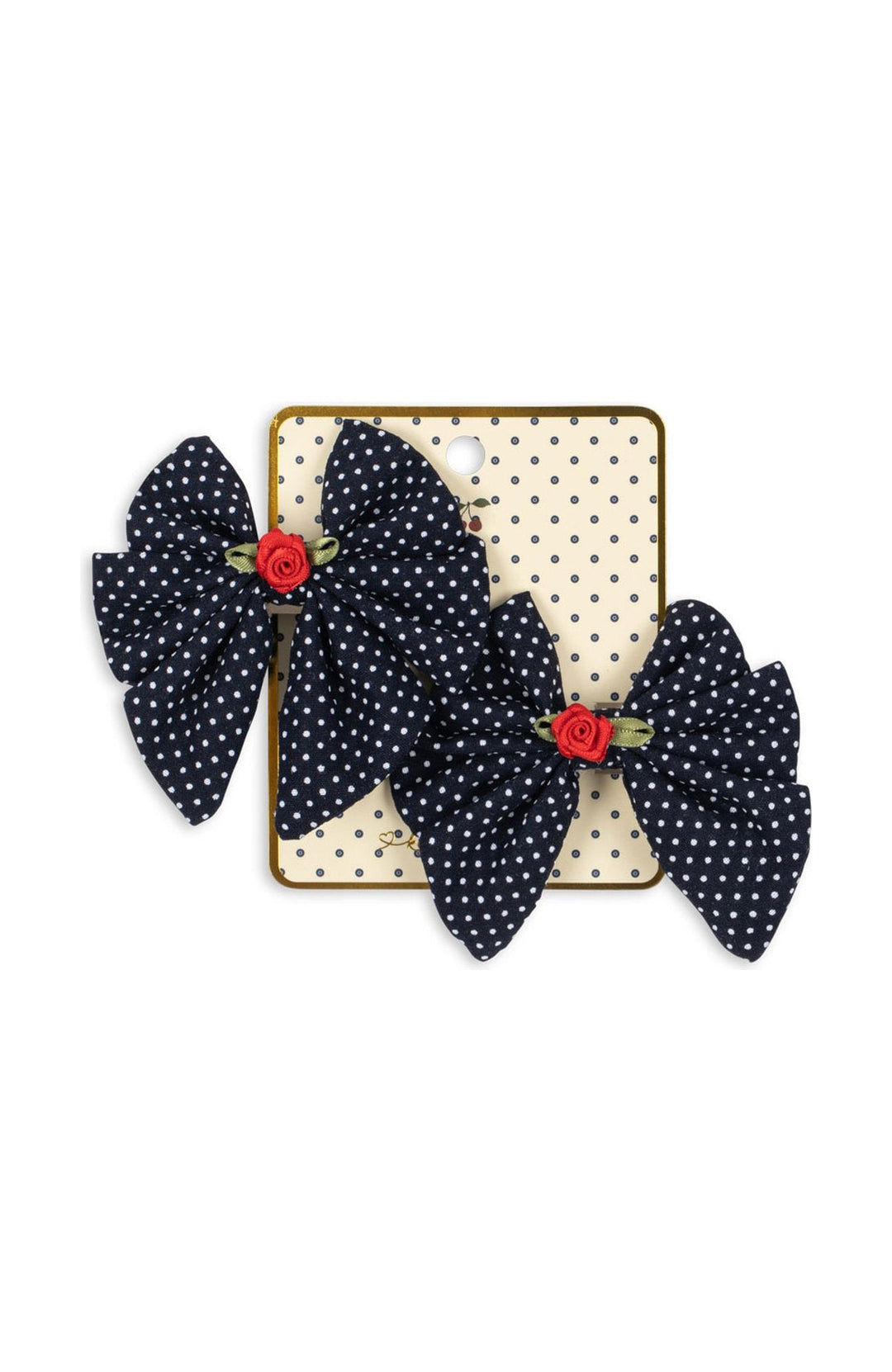2 Pack Rose Rouge Bow Hair Clip - Dot Nuit