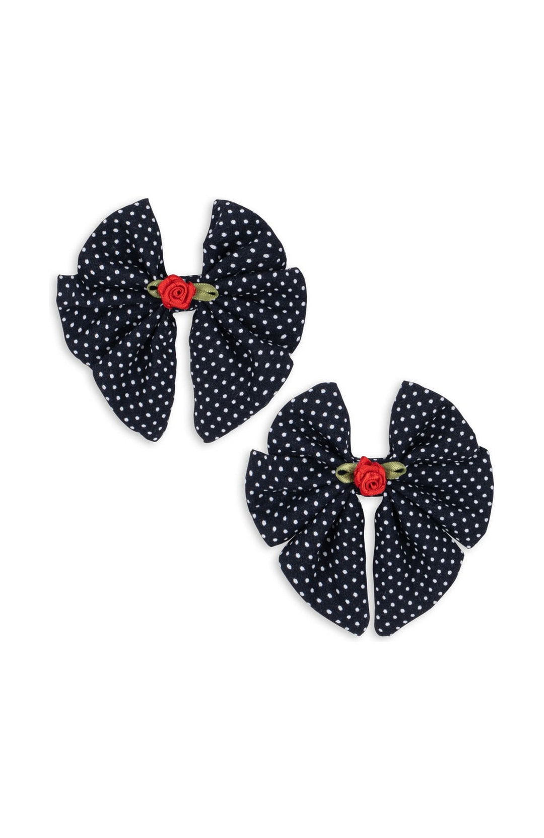 2 Pack Rose Rouge Bow Hair Clip - Dot Nuit