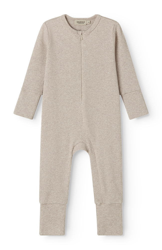 Rompy Zip - Light Beige Mel. MarMar Copenhagen onesie
