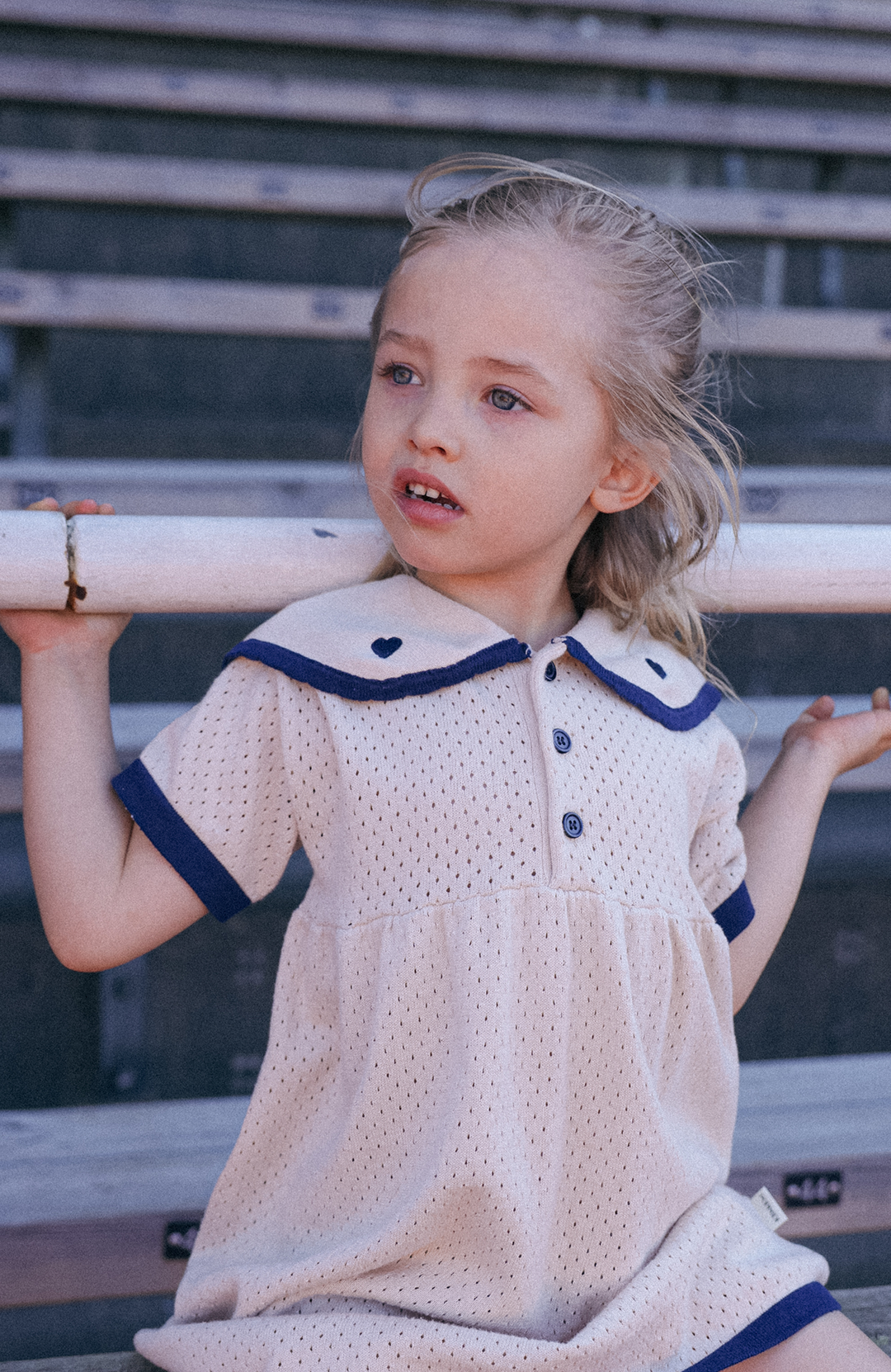League Sail Dress - Sand/Navy Poppedi Klänning
