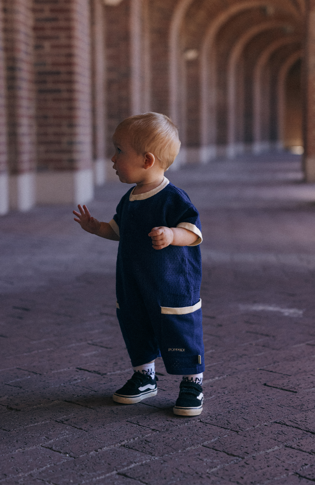 League Romper - Navy Poppedi Romper