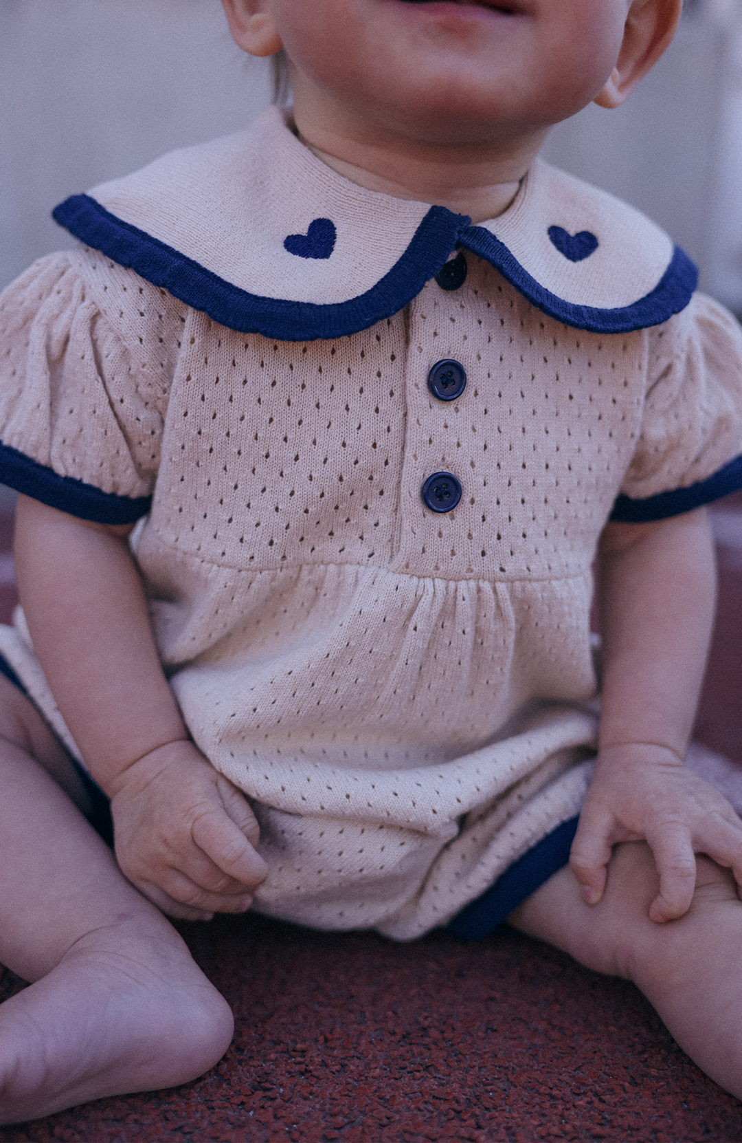 League Sail Romper - Sand/Navy Poppedi Romper