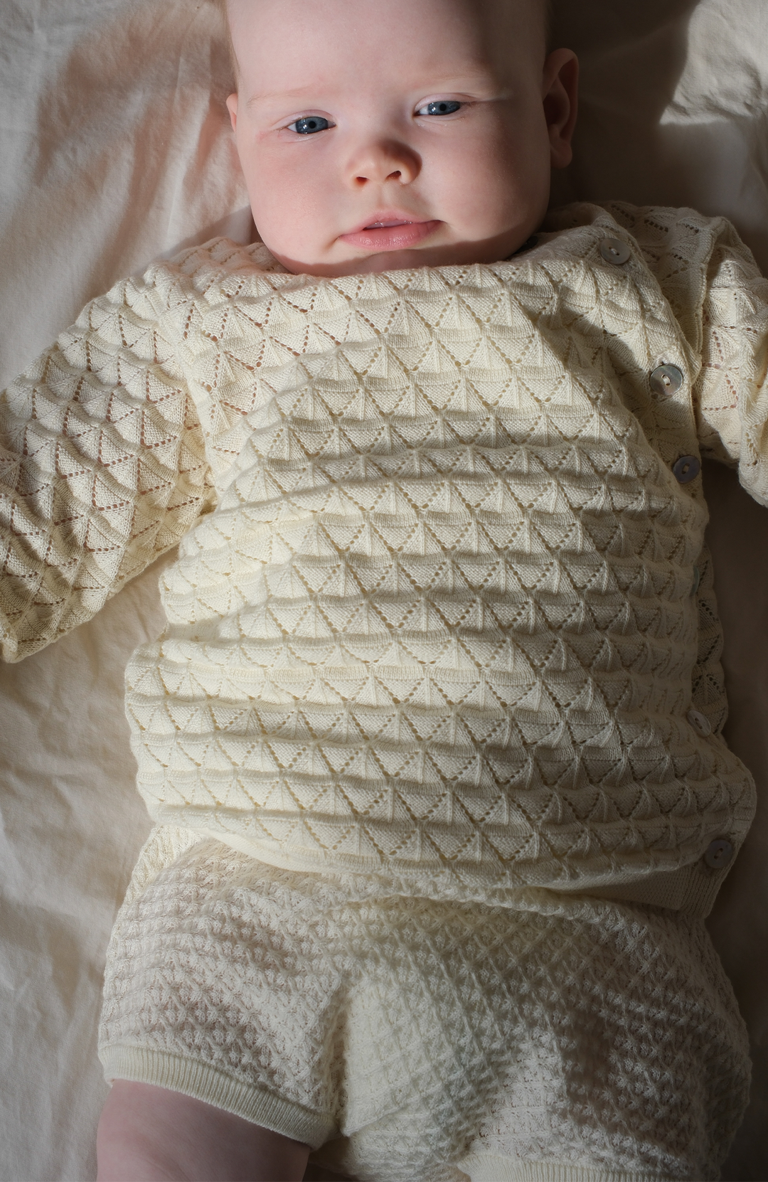 Baby Waffle Diapers - Ecru