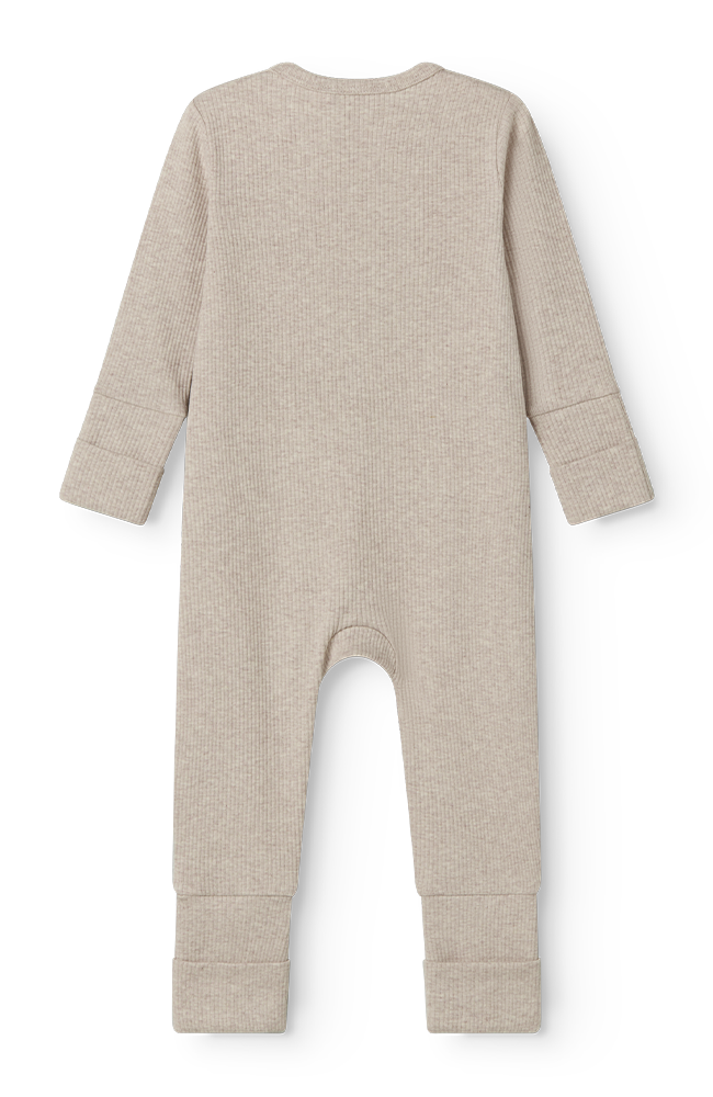 Rompy Zip - Light Beige Mel. MarMar Copenhagen onesie