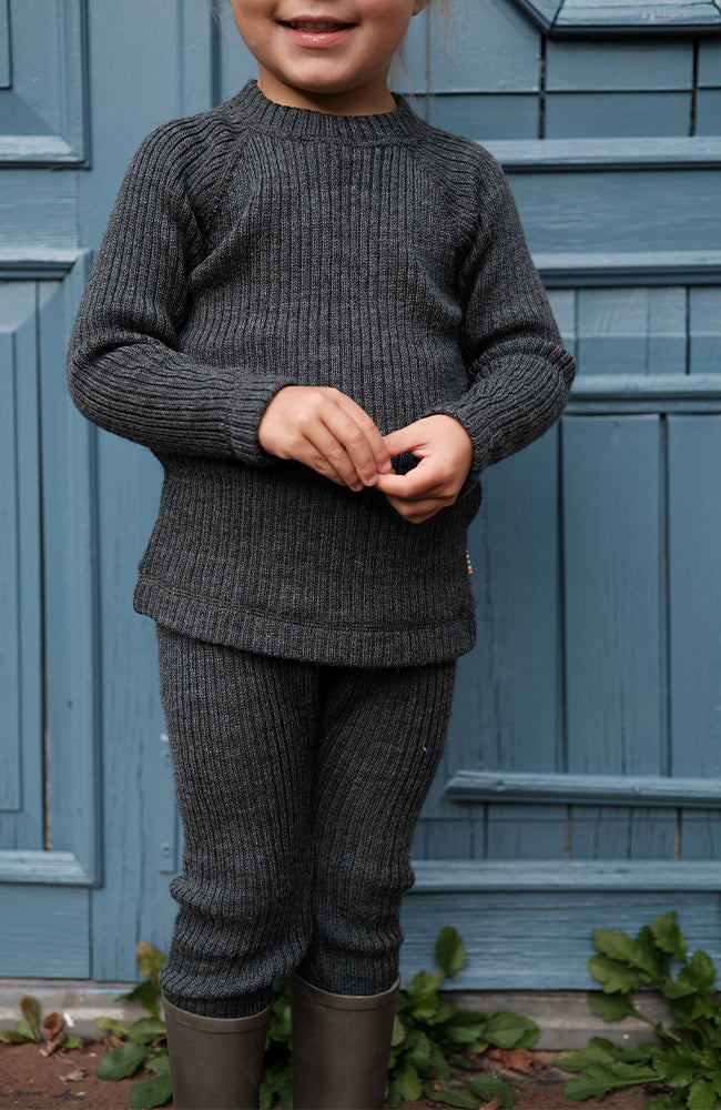 Wool Pants - Grey Melange Joha Leggings