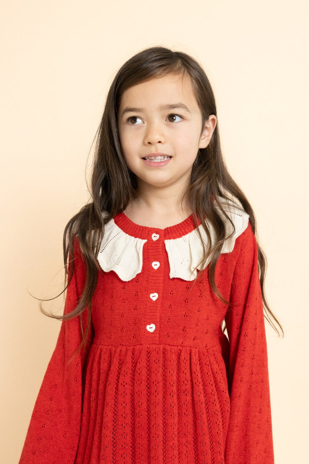 Dora Dress - Poppy Red Glitter Flöss Klänning