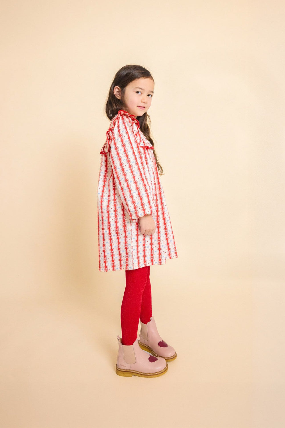 Joy Dress - Lace Stripe Flöss Klänning