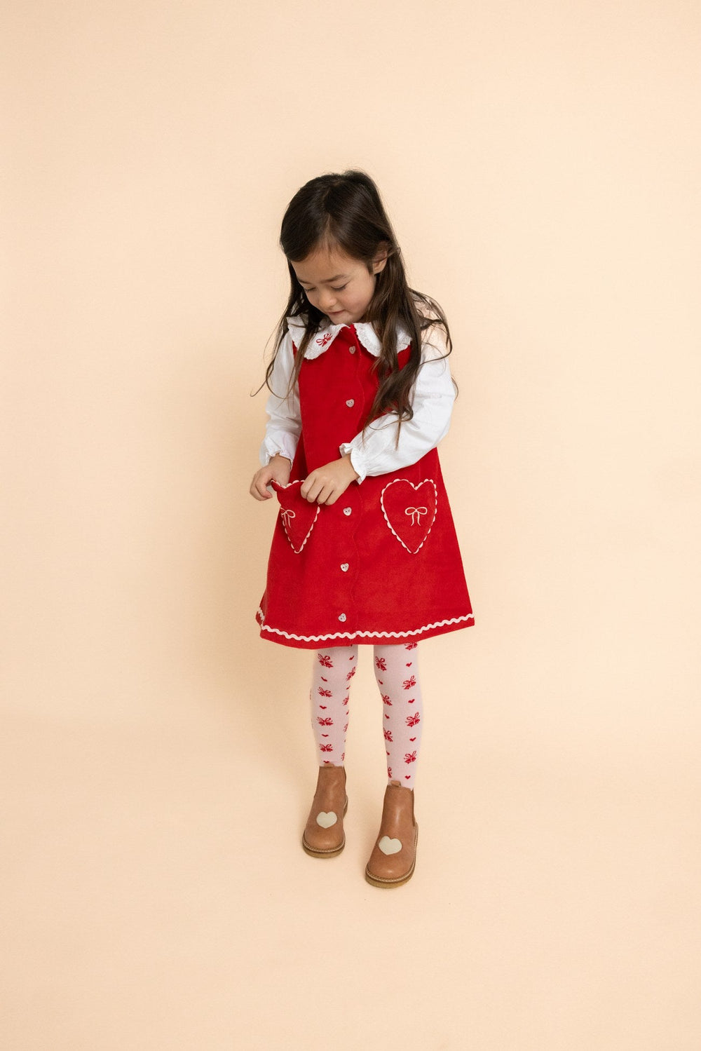 Carol Dress - Poppy Red Flöss Klänning