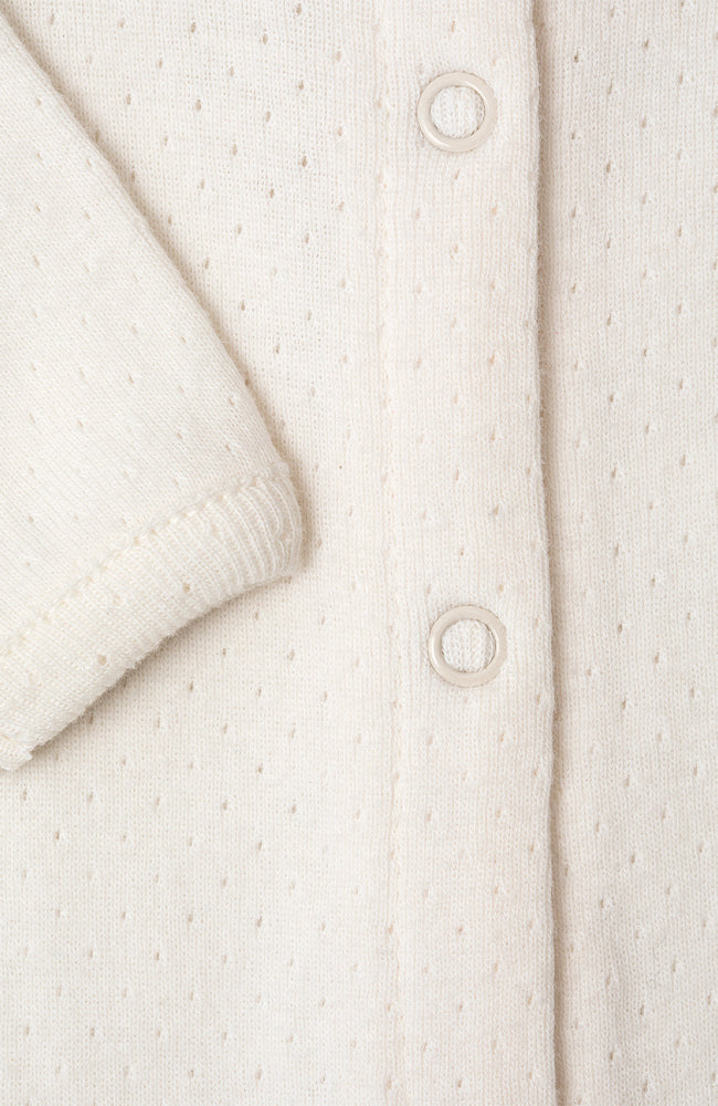 Newborn Suit w/ feet - Offwhite Pointelle Serendipity Organics Onepiece