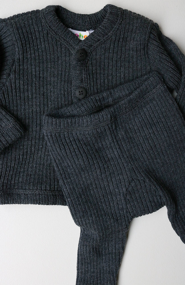 Wool Pants - Grey Melange Joha Leggings