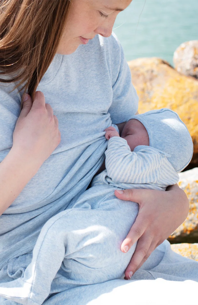 Newborn Swaddle Bodysuit - Mist/Offwhite