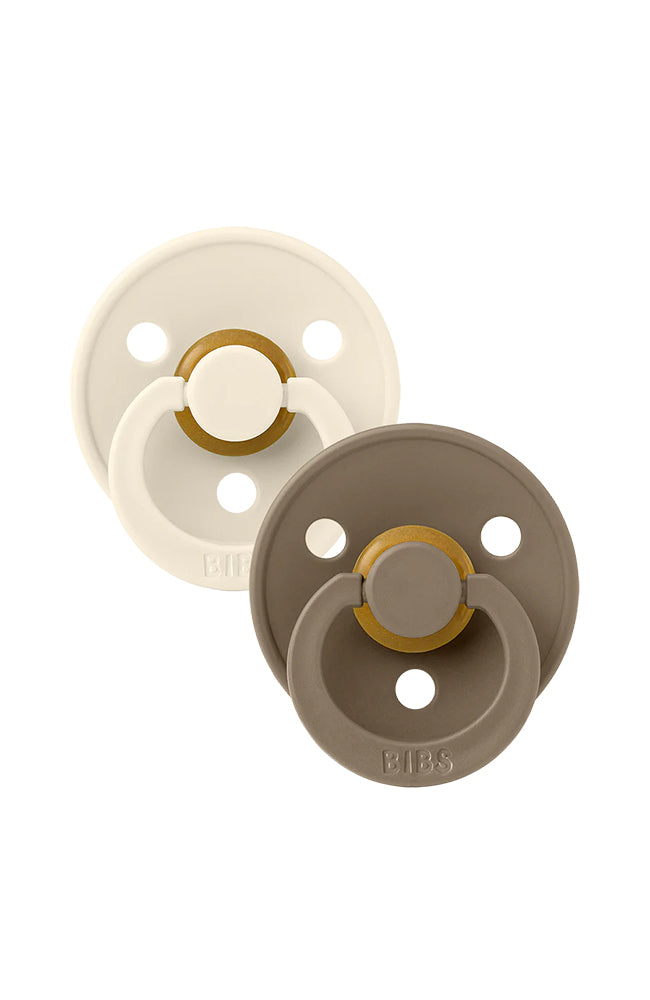 Colour 2-Pack Ivory/Dark Oak Bibs Napp